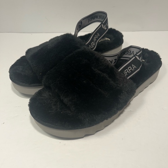 Koolaburra Shoes - Koolaburra by Ugg Women’s Slingback Slide Sandals Black Size 9 Faux Fur Fuzzy